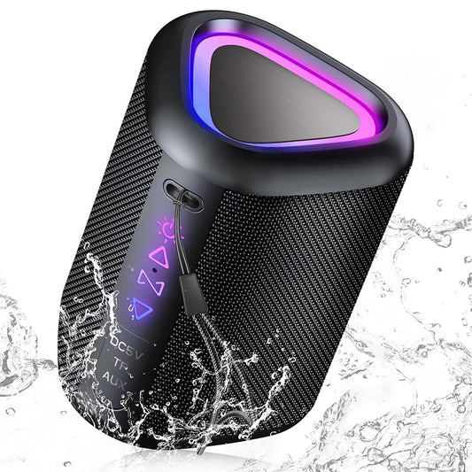 Bluetooth Speaker, 2026 Portable Wireless Speakers with Led Light, Bluetooth 5.4, 24H Playtime, Enhanced Bass, IPX7 Waterproof