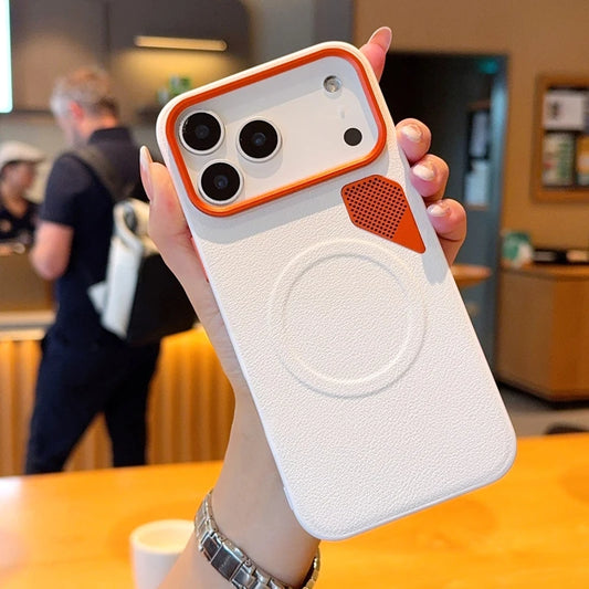 Funda Para iPhone 17 Pro Máx Case ELVEV Magnetic Luxury PU Leather Heat Dissipation Protection Cover for iPhone 17, Air