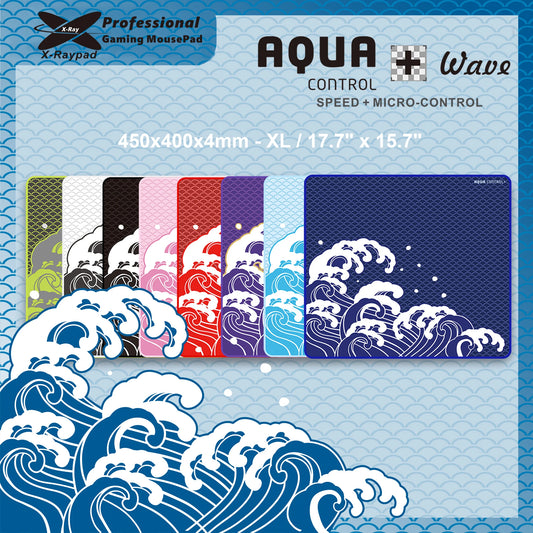 450x400x4mm X-raypad Aqua Control Plus Gaming Mouse Pads – Wave Series