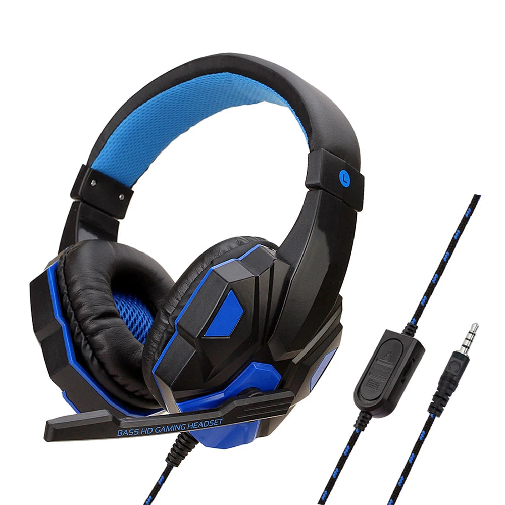 3.5mm Wired Gaming Headsets With 120° Adjustable Noise Cancelling Microphone Gamer Headphones For PS4/PS5/Xbox Smartphone Laptop