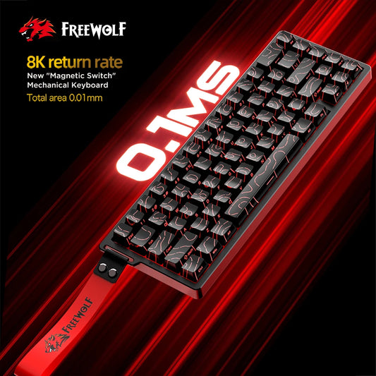 FREEWOLF F68/F68PRO 8K Customs Mechanical Keyboard,Magnetic Switch,128K Scan Rate, 0.01mm RT Accuracy,RGB Gaming Keyboards