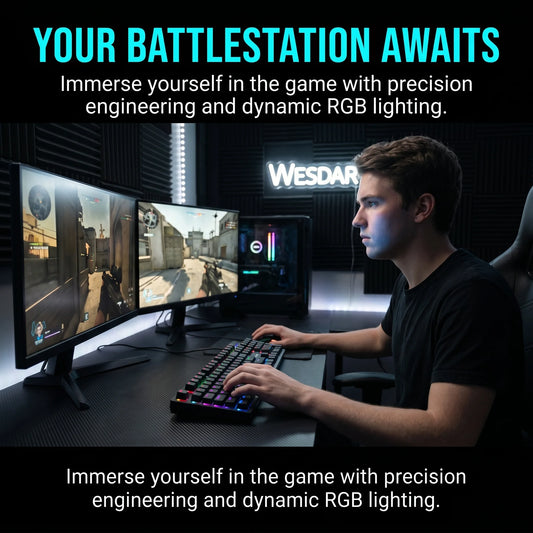 Mechanical Keyboard, USB Wired RGB LED Backlit Mechanical Gaming Keyboard with Blue Switch, Gaming Mechanical Keyboard for PC.