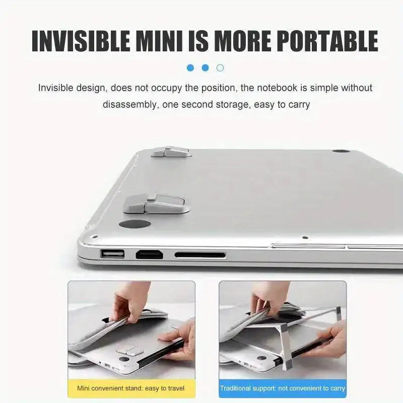 2pcs/Set Laptop Stand for Computer Keyboard Stand Riser Aluminum Mini Portable Laptop Stands for Notebook