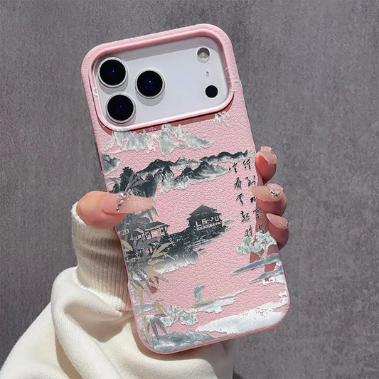 Chinese Style Poetry Case For iPhone 17 Pro Max Cases iPhone 11 15 12 13 14 Pro Max Case 17 Air 17proMax Back Cover Funda Bumper