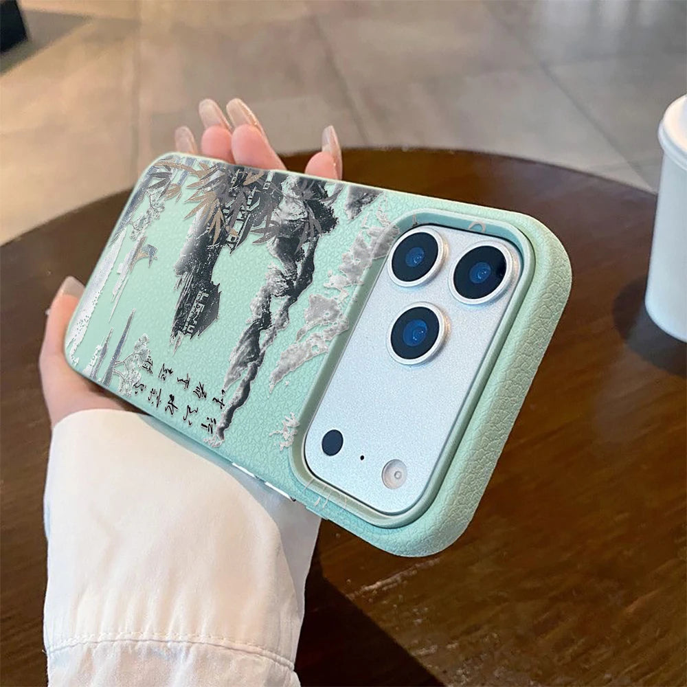 Chinese Style Poetry Case For iPhone 17 Pro Max Cases iPhone 11 15 12 13 14 Pro Max Case 17 Air 17proMax Back Cover Funda Bumper