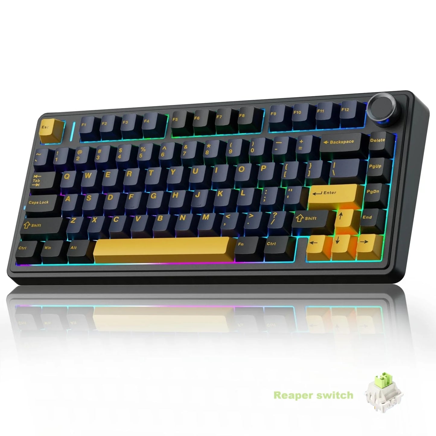AULA F75 75% Wireless Mechanical Keyboard Hot Swappable Creamy Keyboard Pre-lubed Linear Switches Tri-Model RGB Gaming Keyboards