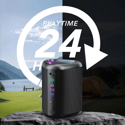 Bluetooth Speaker, 2026 Portable Wireless Speakers with Led Light, Bluetooth 5.4, 24H Playtime, Enhanced Bass, IPX7 Waterproof