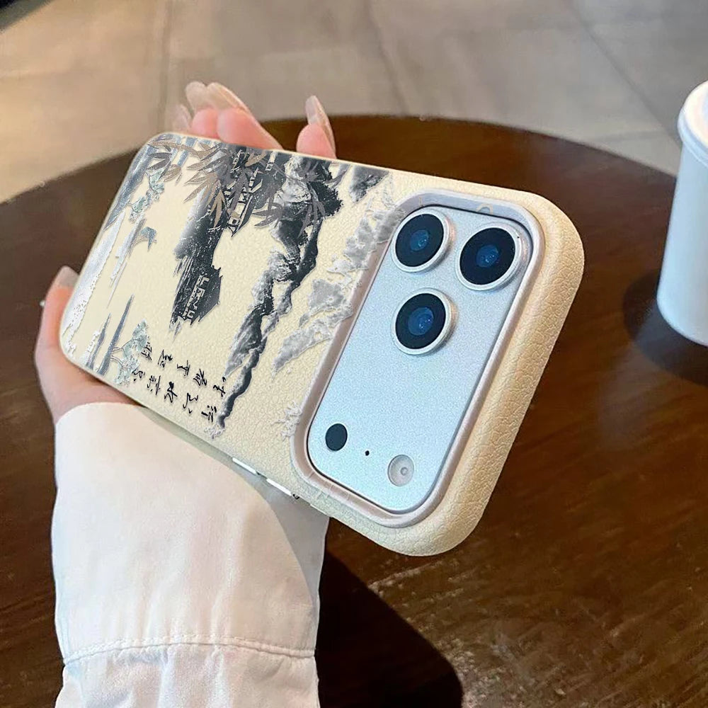 Chinese Style Poetry Case For iPhone 17 Pro Max Cases iPhone 11 15 12 13 14 Pro Max Case 17 Air 17proMax Back Cover Funda Bumper