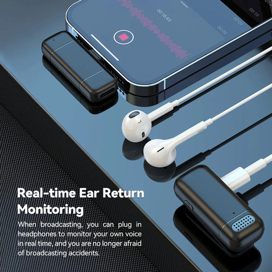 Lavalier Microphone 2.4G Wireless Microphones Portable Mini Noise Reduction Video Recording Microphone For Vlog Live Streaming