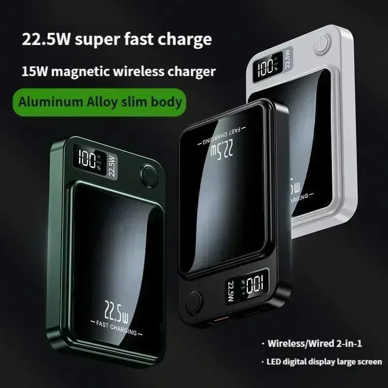 Magnetic Power Bank 50000mAh Large Capacity Wireless Fast Charging Suitable for iPhone Xiaomi Huawei universal mobile Power Bank