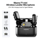 MAONO Wave T1 Mini Wireless Microphones Lavalier Microphone Noise Cancelling App Control Auto Clipping Recording Streaming Mic