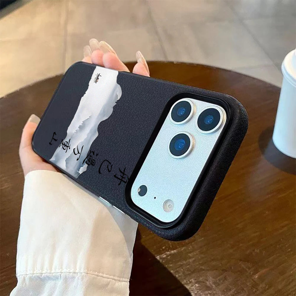 Chinese Style Poetry Case For iPhone 17 Pro Max Cases iPhone 11 15 12 13 14 Pro Max Case 17 Air 17proMax Back Cover Funda Bumper