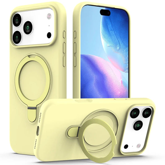 For iPhone Air ,17 Pro Case ELVEV Magnetic Shockproof Hard PC +Soft TPU Multi-angle Rotating Ring Cover iPhone 17 Pro Max cases