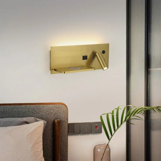 Creative LED Wall Sconce Minimalist Design Wireless Charging USB Interface Night Lamp Indoor Lighting For Living Room Bedroom
