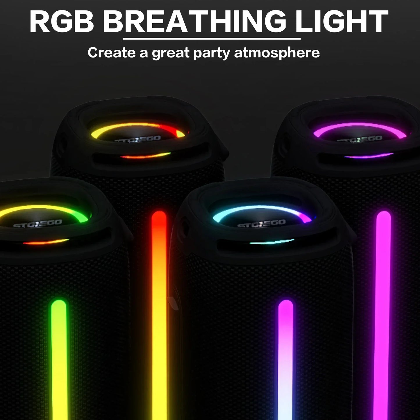 Portable Bluetooth 5.3 Wireless Speaker RGB Lantern IPX6 Waterproof Powerful Subwoofer High Quality Audio Outdoor Speaker