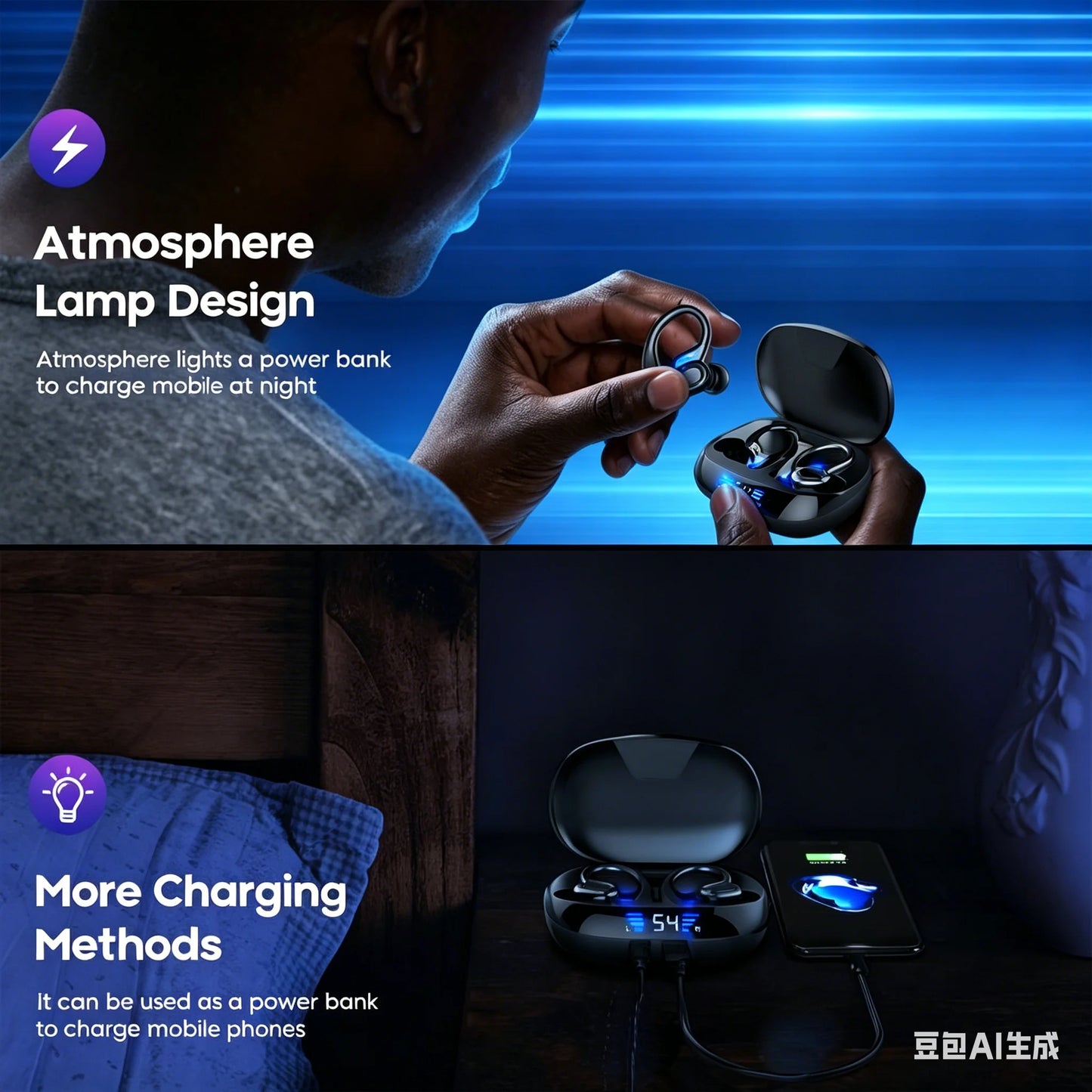 Original SP16 Sports Wireless Earphones over Ear Buds with Earhooks Ture Wireless Running in-Ear Headphones With Mic Otemkay