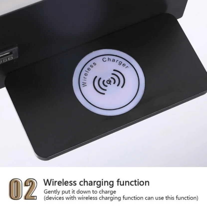 Creative LED Wall Sconce Minimalist Design Wireless Charging USB Interface Night Lamp Indoor Lighting For Living Room Bedroom