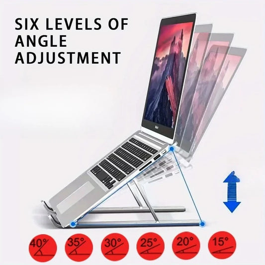 Aluminum Alloy Adjustable Folding Stand Is Suitable for 13-17-Inch Laptop Stands to Enhance Ventilation and Heat Dissipation