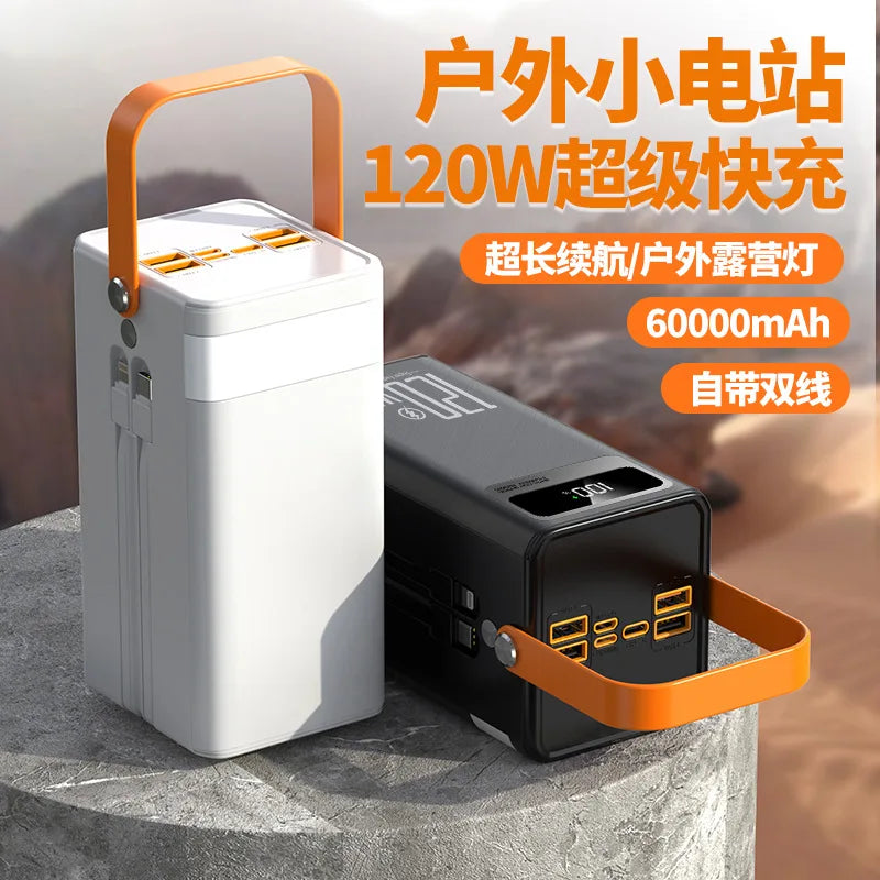 PowerBank 60000mAh 30000mAh 20000mAh Spare battery Portable Charger Mobile External Battery Fast charging For Camping iPhone
