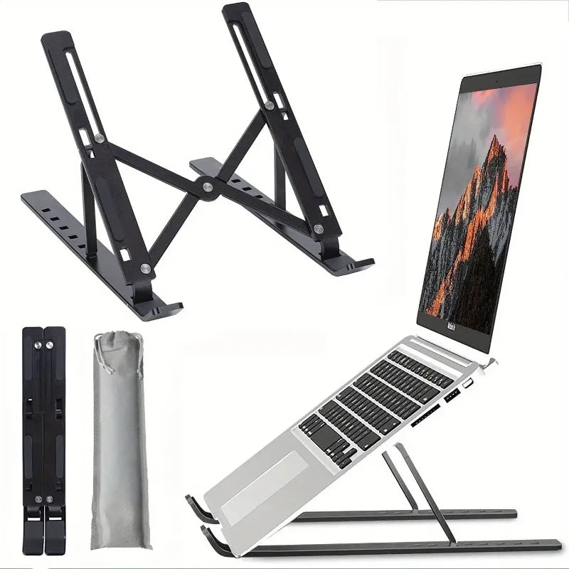 Aluminum Alloy Adjustable Folding Stand Is Suitable for 13-17-Inch Laptop Stands to Enhance Ventilation and Heat Dissipation